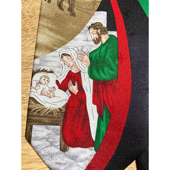 Men's Tie Holiday Traditions By Hallmark Christmas Manger - Picture 2 of 8